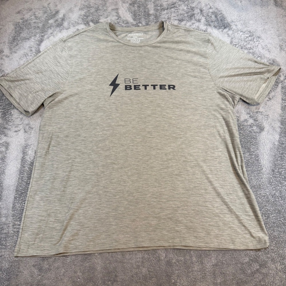 Bruce Bolt Mens Be Better Performance T-Shirt Heather Gray Space Dye‎ XXXL 3XL